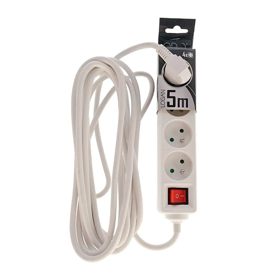 Multiprise avec terre 4 prises câble 5 m avec interrupteur EDO777670