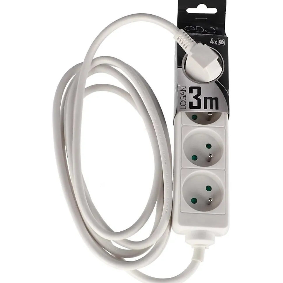Multiprise avec terre 4 prises câble 3 m EDO777555
