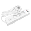 Multiprise SELDUR G3FH12B, 3 prises type E + interrupteur, USB A+C charge rapide 20W, Blanc, câble 1.5m