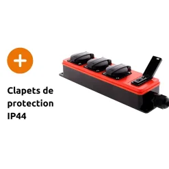 Multiprise étanche 3 prises 16A 2P+T + USB - Zenitech