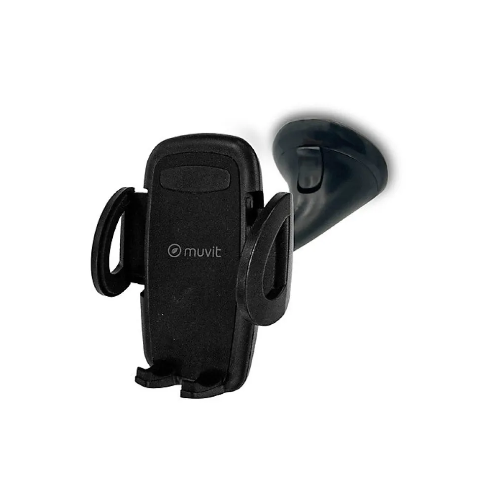 Muvit Support Voiture Universel 2 en 1 avec Pince Extensible à 92mm Noir