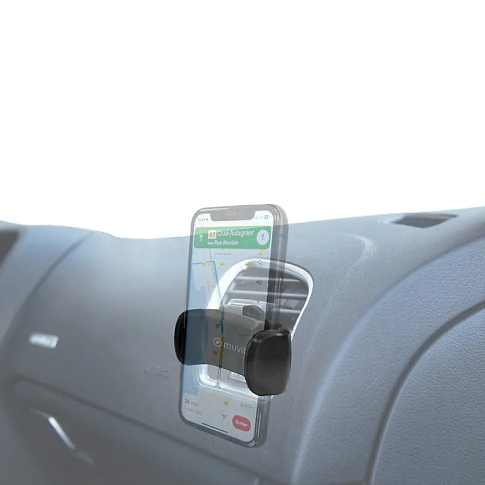 Muvit Support Voiture Universel Grip Rotatif Extensible à 80mm Noir