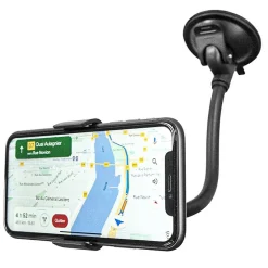 Muvit Support Voiture Universel Flex Rotatif à 360 avec Pince Extensible à 100mm Noir
