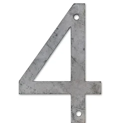N° de maison - marquage 4 - en acier - couleur gris - à visser - hauteur 12 cm - Chapuis CPA4