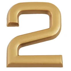 N° de maison - marquage 2 - en PVC - couleur or - autocollant - hauteur 3,7 cm - Chapuis LD3702