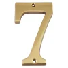 N° de maison - marquage 7 - en laiton - couleur or - à visser - hauteur 9,7 cm - Chapuis CLM9707