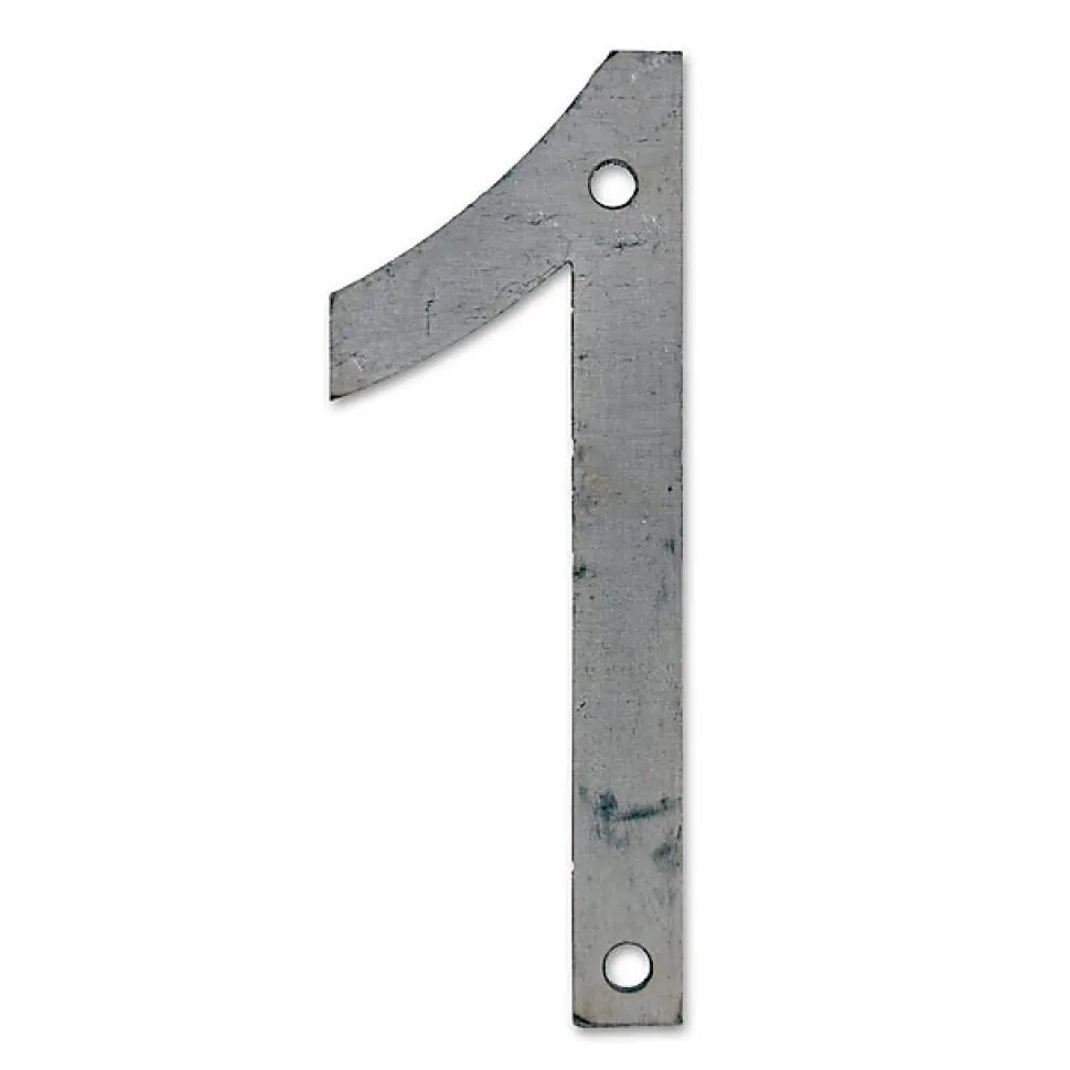 N° de maison - marquage 1 - en acier - couleur gris - à visser - hauteur 12 cm - Chapuis CPA1