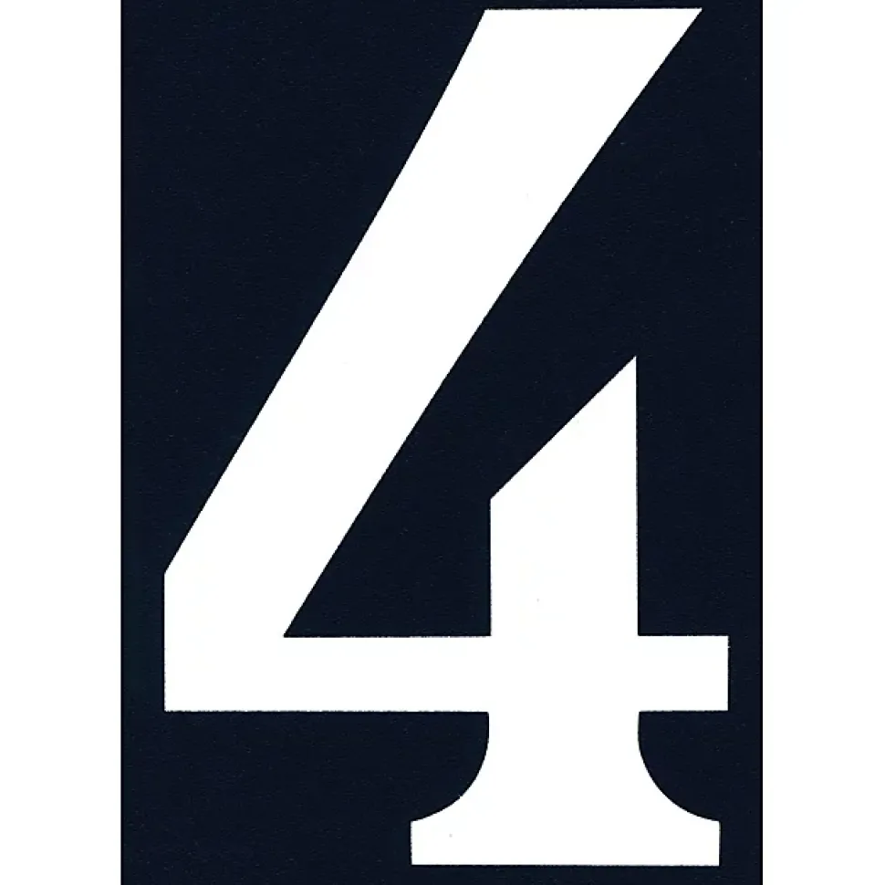 N° de maison - marquage 4 - en PVC - couleur bleu et blanc - autocollant - hauteur 11 cm - Chapuis NA04