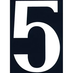 N° de maison - marquage 5 - en PVC - couleur bleu et blanc - autocollant - hauteur 11 cm - Chapuis NA05
