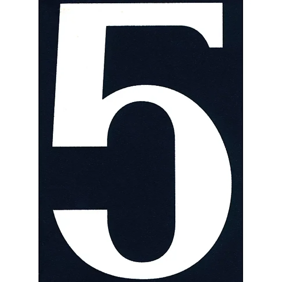 N° de maison - marquage 5 - en PVC - couleur bleu et blanc - autocollant - hauteur 11 cm - Chapuis NA05