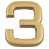 N° de maison - marquage 3 - en PVC - couleur or - autocollant - hauteur 3,7 cm - Chapuis LD3703