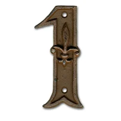N° de maison - marquage 1 - en fonte - couleur marron - à visser - hauteur 12 cm - Chapuis DB62-1