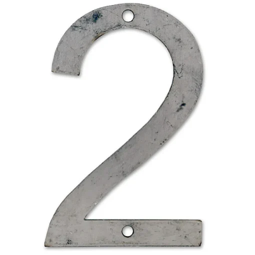 N° de maison - marquage 2 - en acier - couleur gris - à visser - hauteur 12 cm - Chapuis CPA2