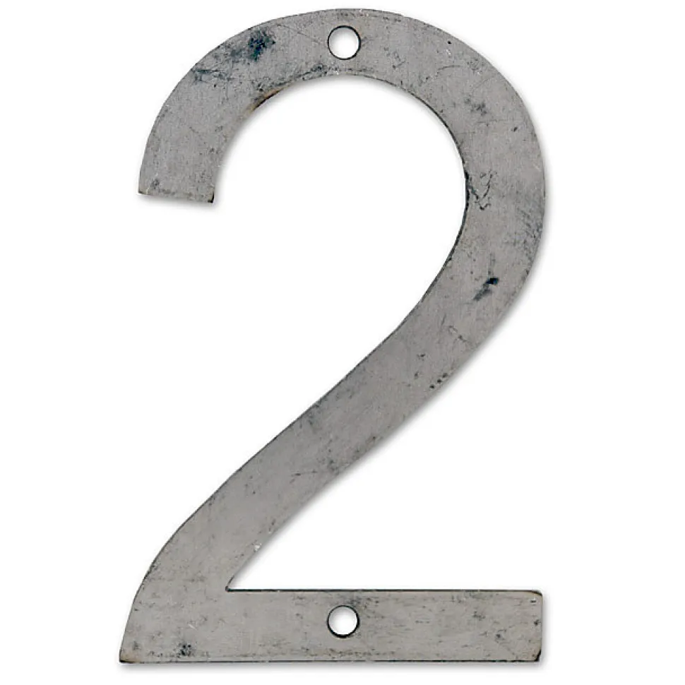 N° de maison - marquage 2 - en acier - couleur gris - à visser - hauteur 12 cm - Chapuis CPA2