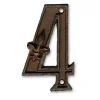 N° de maison - marquage 4 - en fonte - couleur marron - à visser - hauteur 12 cm - Chapuis DB62-4