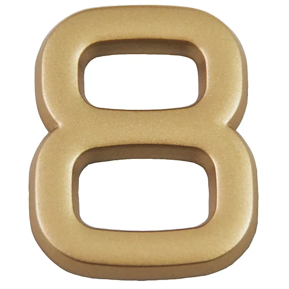 N° de maison - marquage 8 - en PVC - couleur or - autocollant - hauteur 3,7 cm - Chapuis LD3708