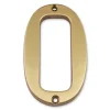 N° de maison - marquage 0 - en laiton - couleur or - à visser - hauteur 9,7 cm - Chapuis CLM9700