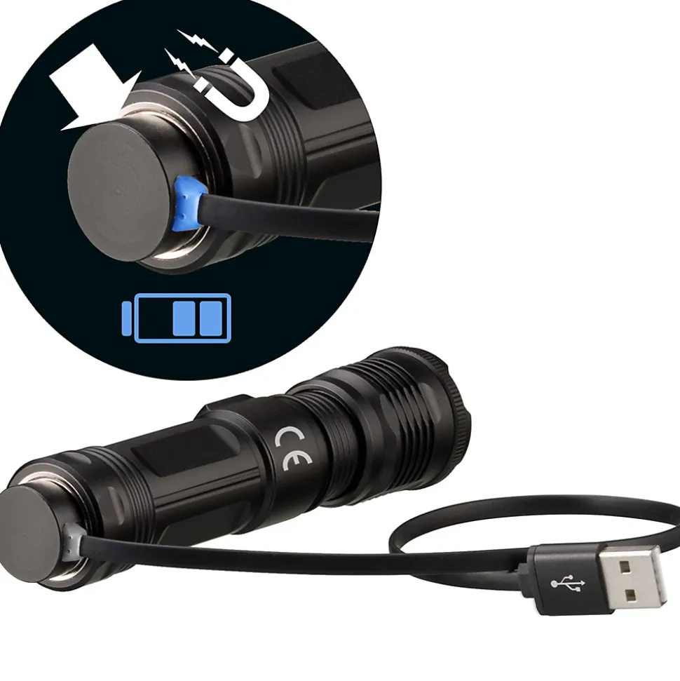 National Geographic Lampe torche LED 1000lm Zoom Focus batterie USB aimant extérieur camping