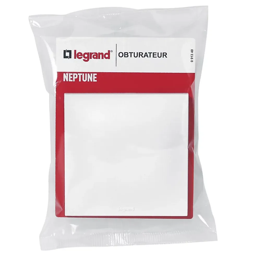 Obturateur Legrand Neptune Blanc l. 80 mm