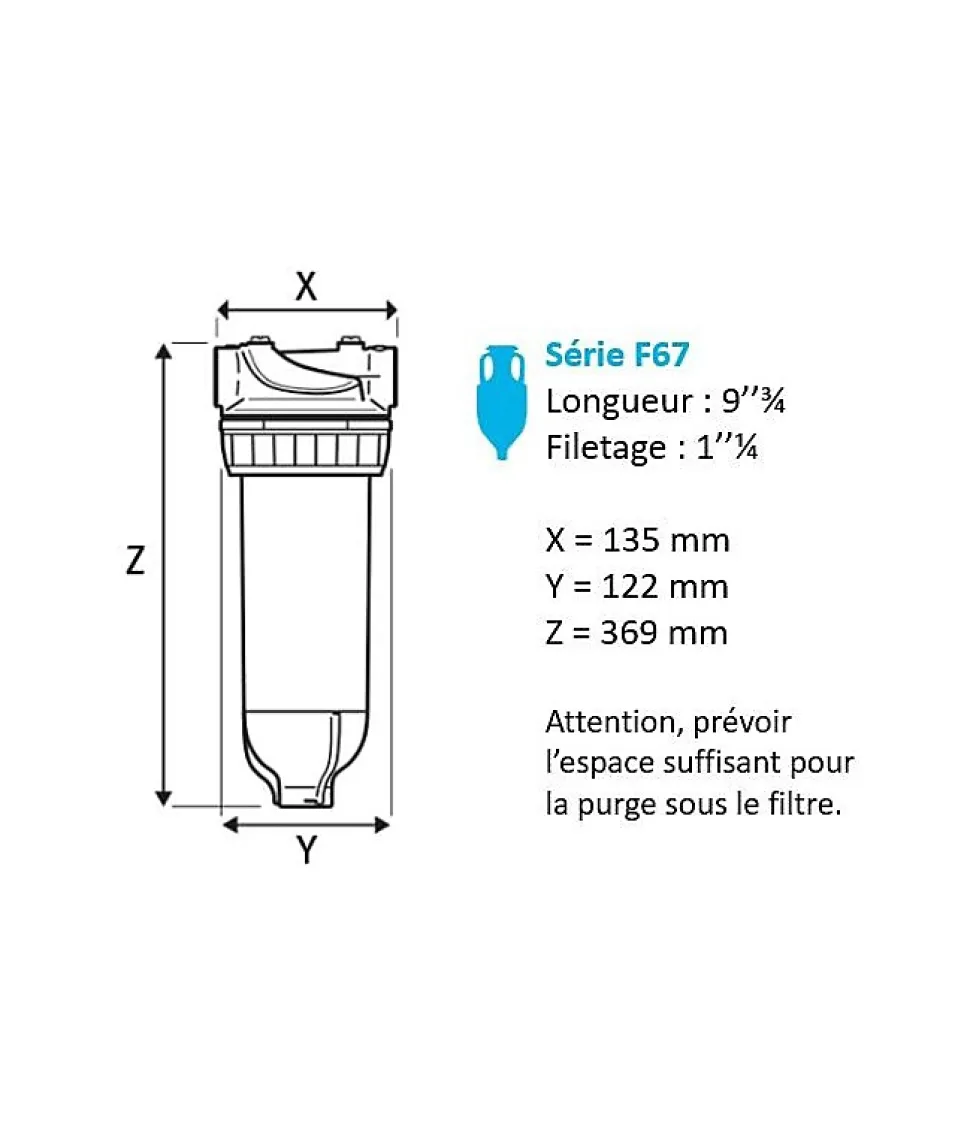 Outillage Online - Filtre tête laiton F67 1"1/4 4.5 m2/h