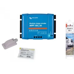 PACK BLACK BOOSTER 170W Seul Panneau solaire Camping Car + Kit de pose solaire avec Régulateur de Charge ANTARION