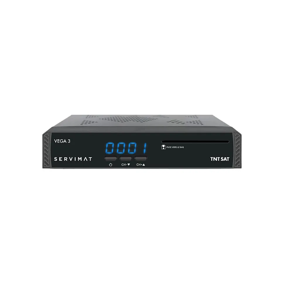 PACK III Récepteur TV satellite Full HD + Carte d'accès TNTSAT V6 Astra 19.2E + Câble HDMI SERVIMAT