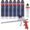 Pack 6 Mousses polyuréthanes Universal Gunfoam 146 pistolable 690ml PENOSIL + Nettoyant FoamCleaner 929 500ml + Pistolet manuel