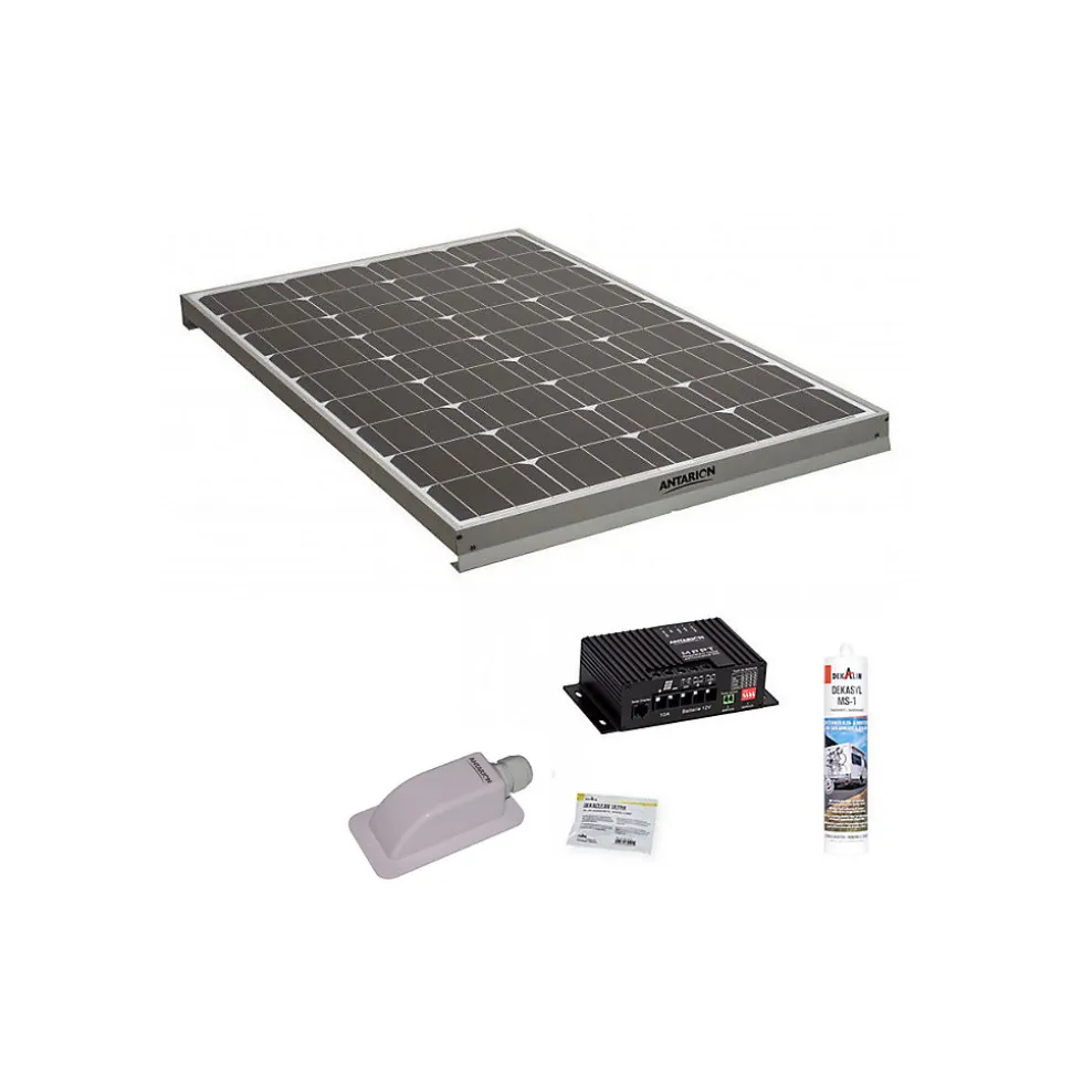 Pack Panneau Solaire Monocristallin 140W + Kit de Pose Solaire avec Régulateur ANTARION