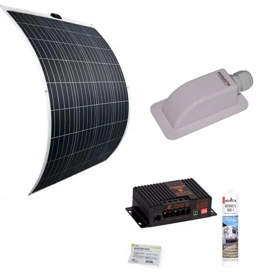 PACK Panneau Solaire Souple 135W + Régulateur de charge Bluetooth + passe-toit + Dekasyl MS1 Camping-Car ANTARION