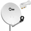 Pack Parabole satellite acier 65cm + LNB Twin HD 4K 0,1dB idéal Astra Eutelsat HDSAT