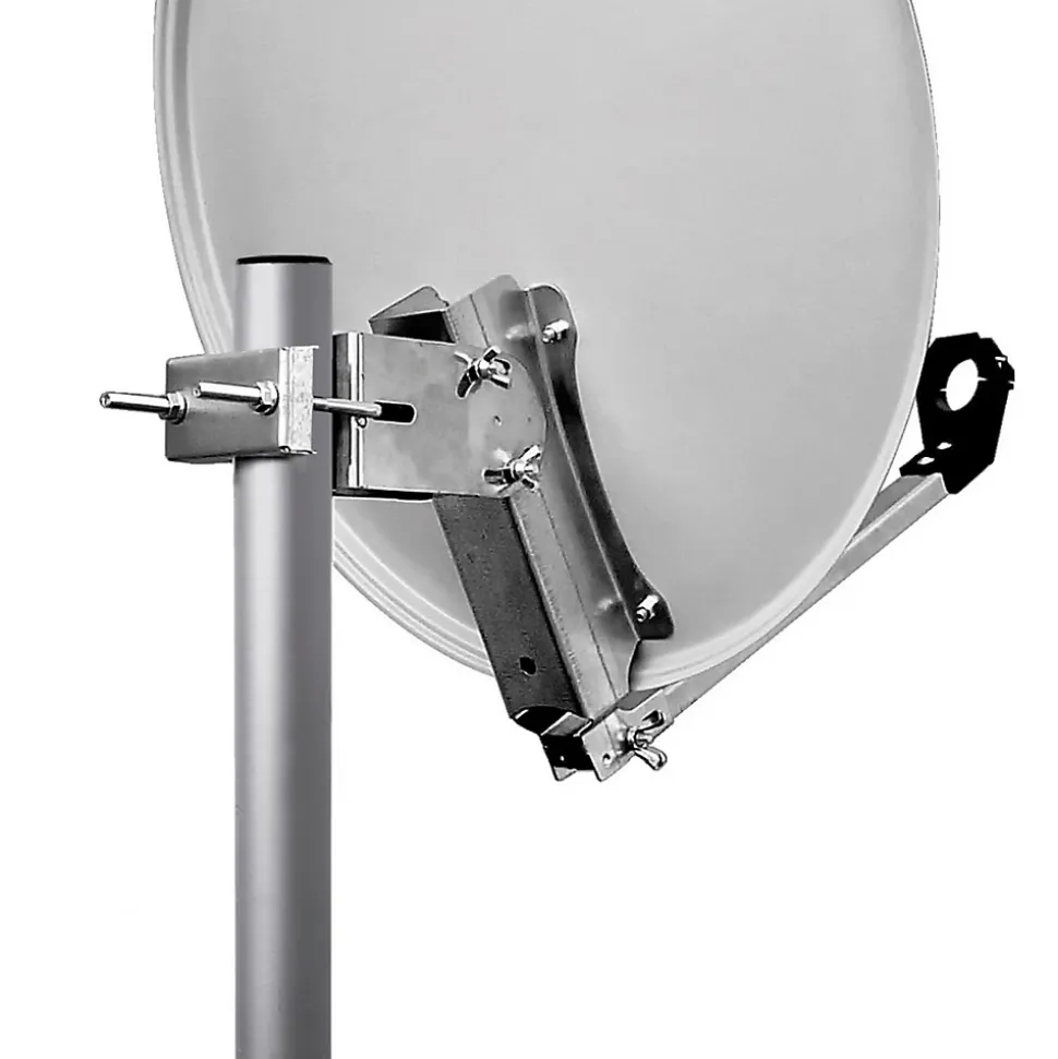 Pack Parabole satellite acier 60cm avec Support LNB + LNB Single + Décodeur Satellite ASTRA HD + Carte HDSAT