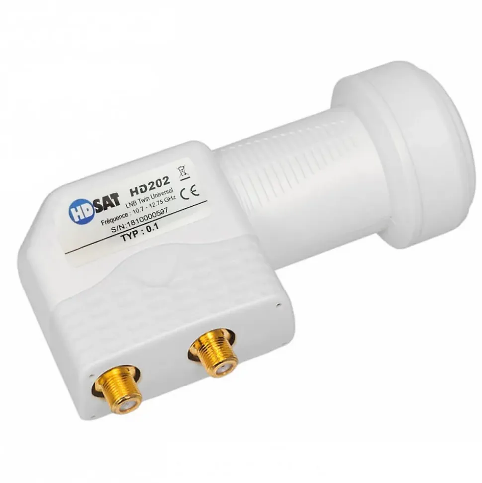 Pack Parabole satellite fibre composite Blanche 60cm BRIDES INOX + LNB Twin HD 4K HDSAT
