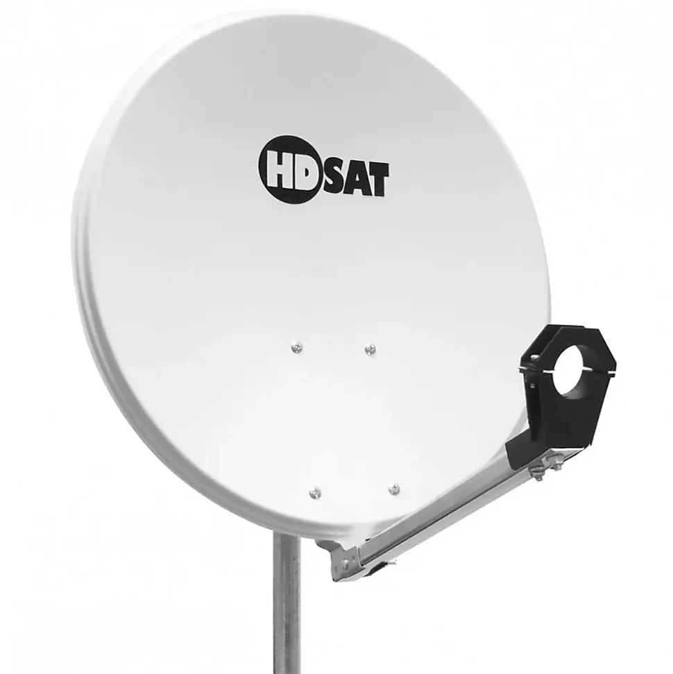Pack Parabole satellite acier 80cm + LNB Single HD 4K idéal ASTRA EUTELSAT HDSAT