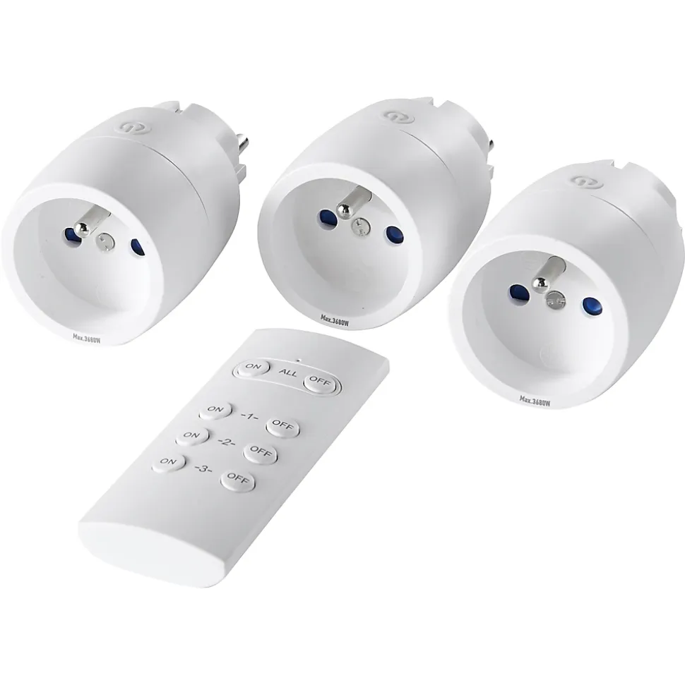 Pack 3 prises + 1 télécommande d'éclairage intérieur 3kW