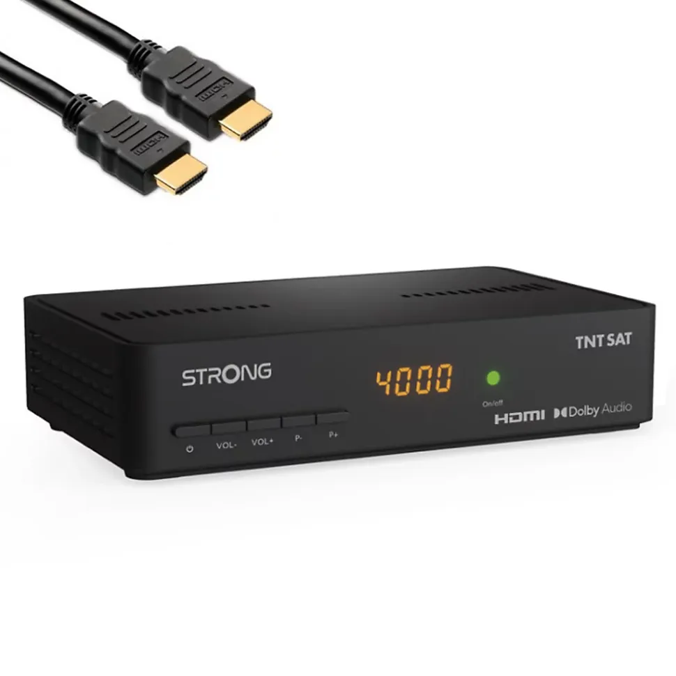 PACK SRT 7408 Décodeur Satellite ASTRA HD + Carte TNTSAT + Câble HDMI Longueur 2m STRONG