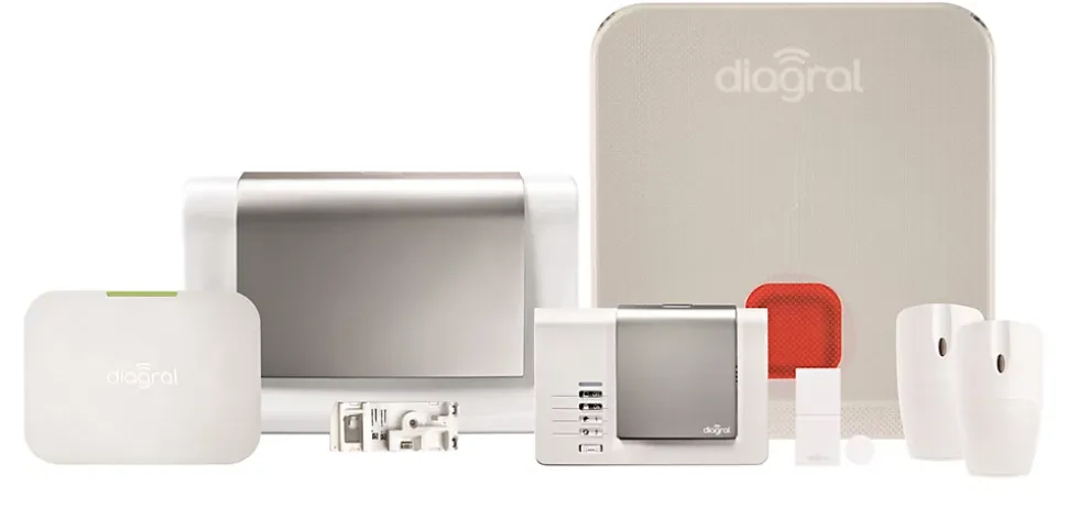 Pack alarme DIAGRAL Précision sirène / GSM DIAG04CSF et 2 détecteurs d'ouverture miniature DIAG39APX
