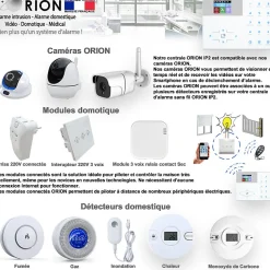 Pack alarme ORION sans fil connectée IP + GSM 4G avec sirène solaire - pour maison 5 à 7 piéces.