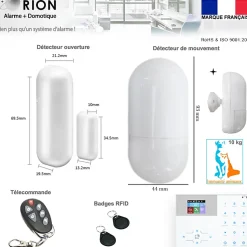Pack alarme ORION sans fil connectée IP + GSM 4G avec sirène à piles - pour maison 3 à 5 piéces.