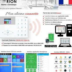 Pack alarme ORION sans fil connectée IP + GSM 4G avec sirène à piles - pour maison 3 à 5 piéces.