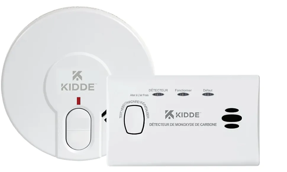 Pack appartement 1 détecteur de fumée + 1 détecteur de monoxyde de carbone Kidde
