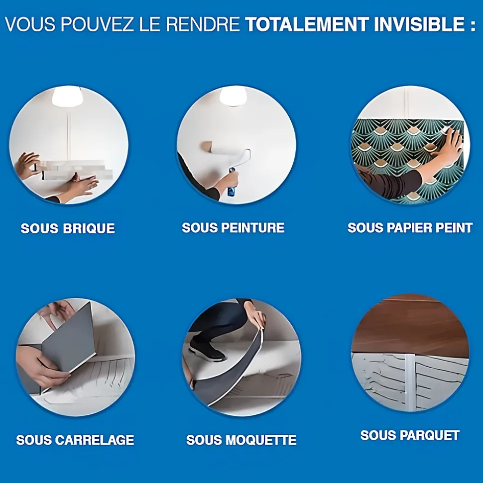 Pack avec câble ultra-plat Magic Elek 3 lignes 10M 16A 3500W