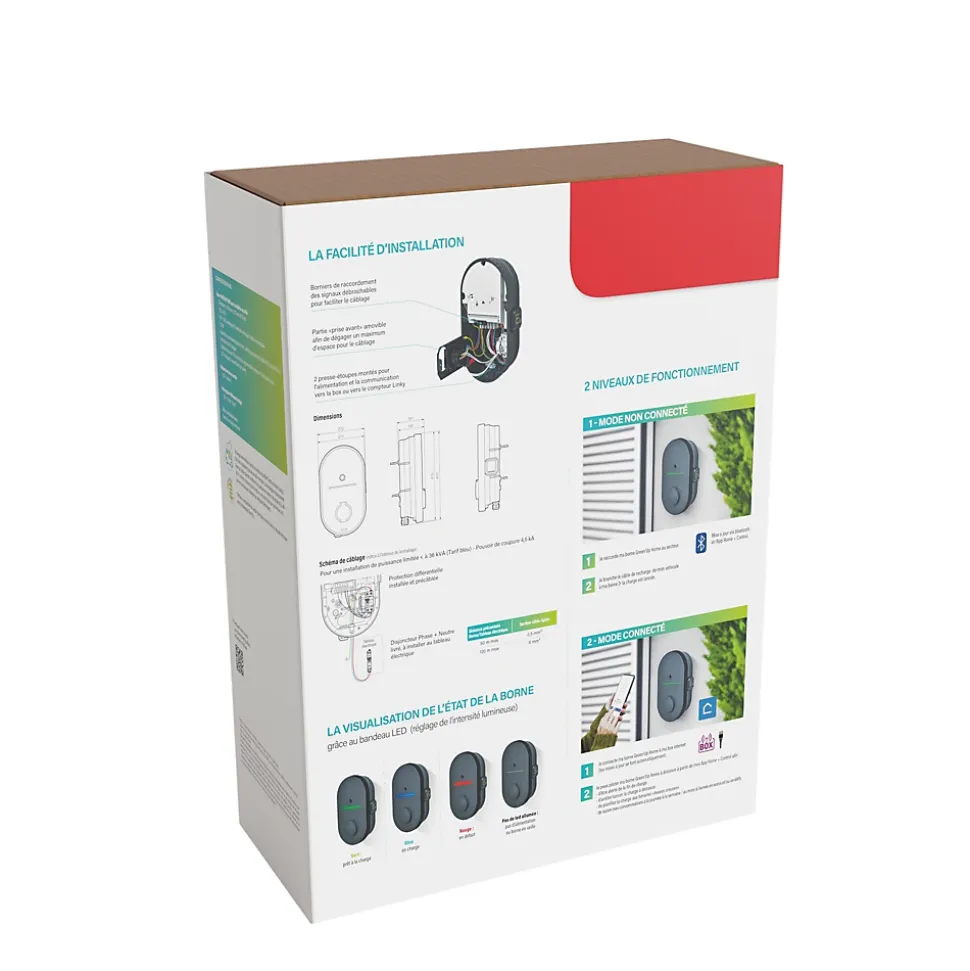 Pack borne de recharge pour voiture électrique Legrand Green up Home - prêt à poser