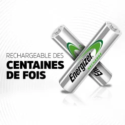 Pack de 3 - Energizer, Power Plus Rechargeable AAA/HR03, pack de 4 Piles