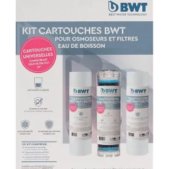 Pack de 3 cartouches de filtration - BTW - Pour osmoseurs et filtres triples