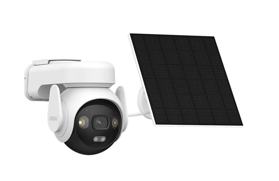 Pack de 2 kits caméra 3K rotative AOV – énergie solaire + 2 cartes SD Imou