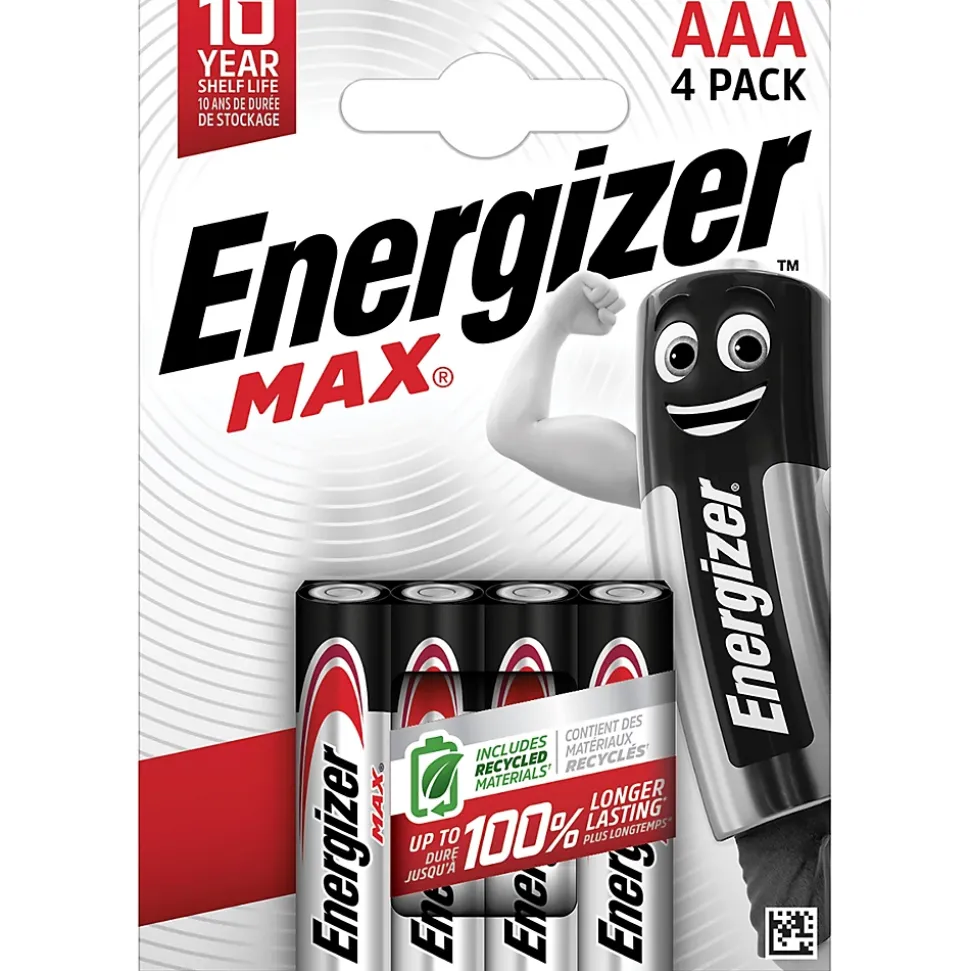 Pack de 4 piles Alcaline LR03-AAA 1,5V Max Energizer