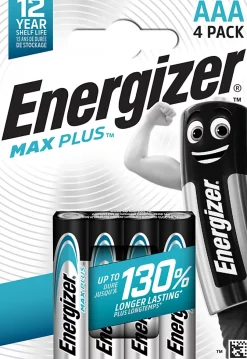 Pack de 4 piles Alcaline LR03-AAA 1,5V Max Plus Energizer