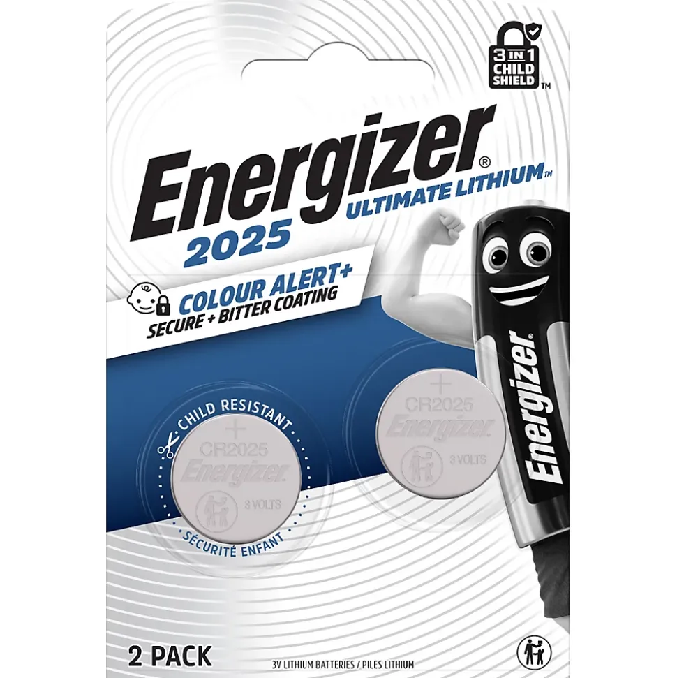 Pack de 2 piles bouton CR2025 Energizer, 3V