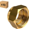 PACK de 10 réductions laiton a visser femelle/femelle installation plomberie chauffage diamètre 1/2" (15x21) diamètre 3/8" (12x17)