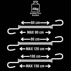 Pack de 12 tendeurs de différentes tailles Master Lock Twin Wire